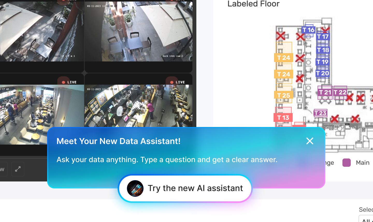 The welcome card that introduces the assistant on the dashboard